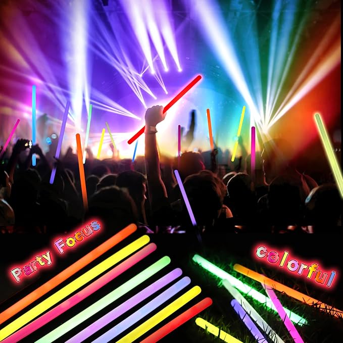 20 Pcs Ultra Bright Large Glow Sticks 14 Inch Industrial Grade 8 Colors Jumbo - Image 3
