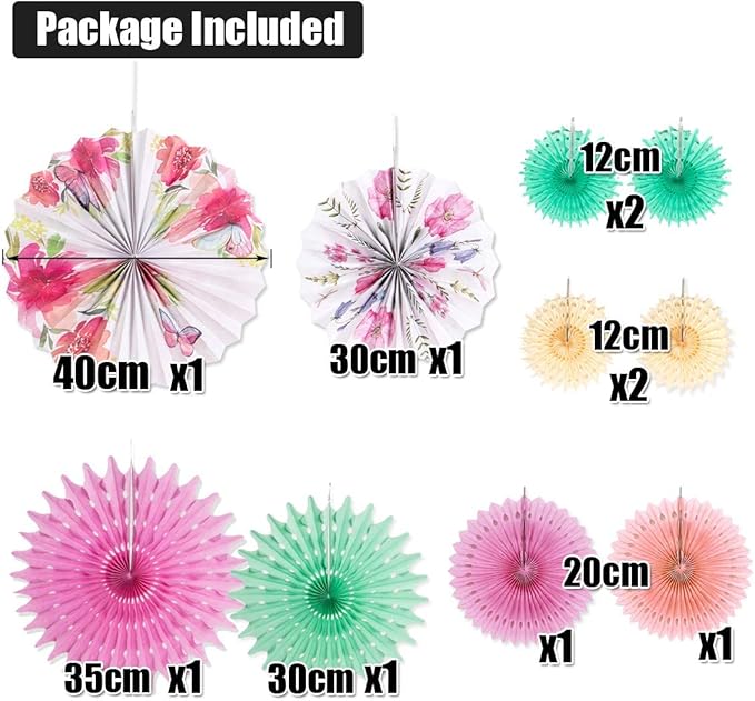 SUNBEAUTY Pack of 10 Paper Flowers Decorations - Image 2