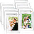 4 x 6 Glass Picture Frame Set of 10, Thin Border Desk Picture Frame by WRINGKIT