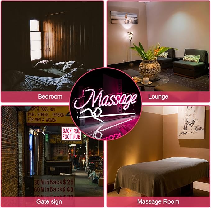 Massage Neon Sign For Wall Decor Led Light Up Sign Massage Parlors Foot Baths - Image 7