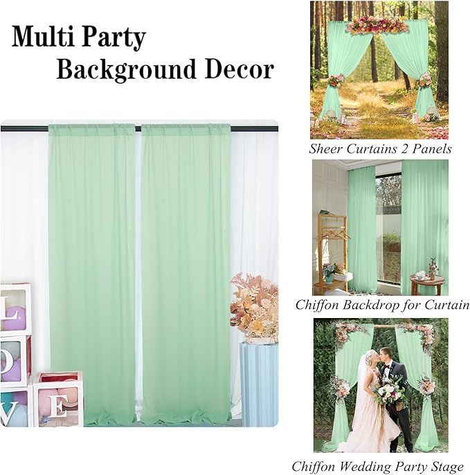 DUOBAO Chiffon Backdrop Curtains 2 Panels Photography Backdrops Drape 5ft x 8ft - Image 6