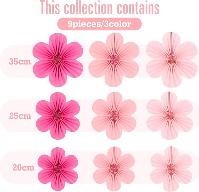 SUNBEAUTY Paper Decoration, Party Fans & Floral Backdrop - Image 2