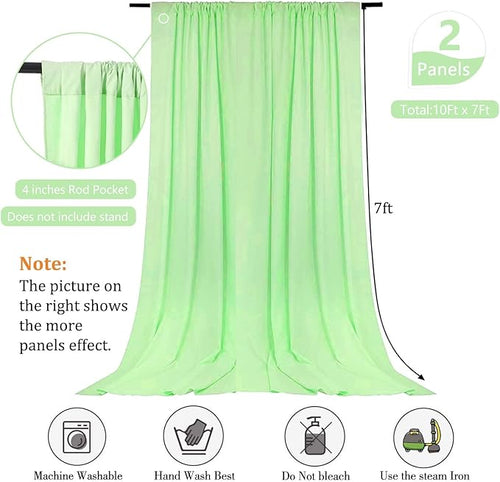 10 x 7 Feet Light Green Backdrop Curtain - Image 2
