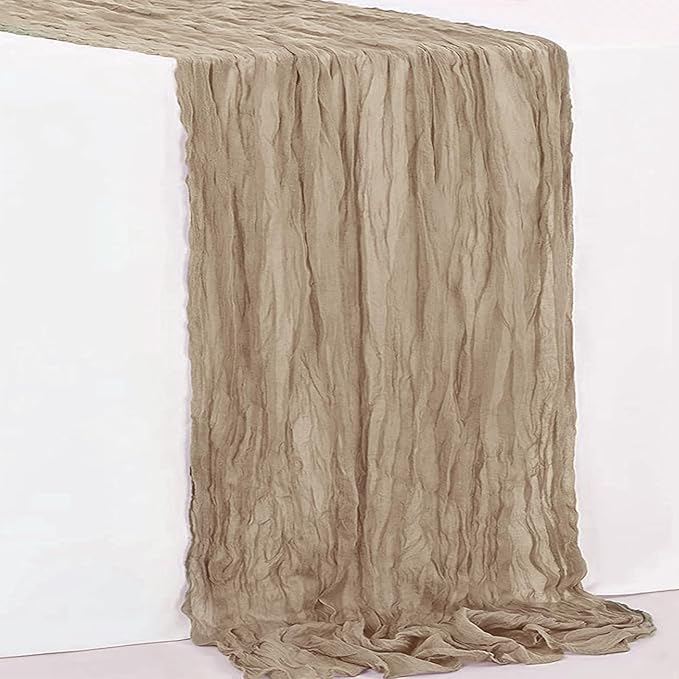 6 Pack Khaki Cheesecloth Table Runner 35x120 Inch 10Ft Rustic Gauze Cheese - Image 7