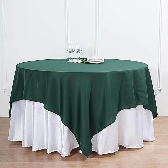 Efavormart 90" Hunter Emerald Green Wholesale Linens Polyester Square Linen - Image 2