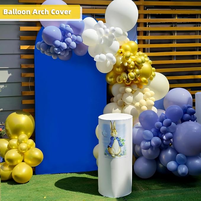 HEMMOTOP Blue Arch Cover 7.2 ft, Spandex Wedding Balloon Stretchy Arch Backdrop - Image 7