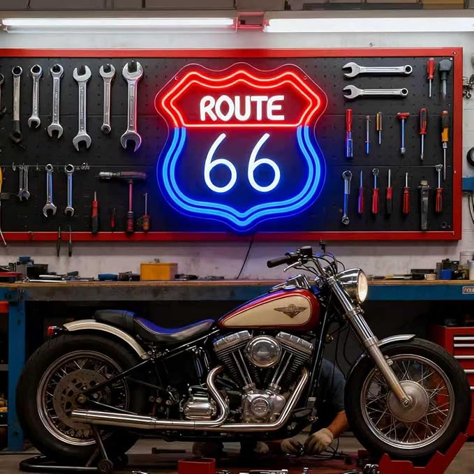 Route 66 Neon Sign, Route 66 Light up Sign Led Neon Light Signs - Image 2