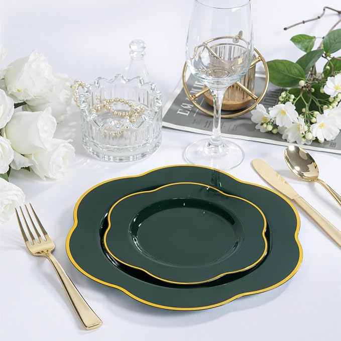 Liacere 50PCS Green Plastic Plates - Image 5