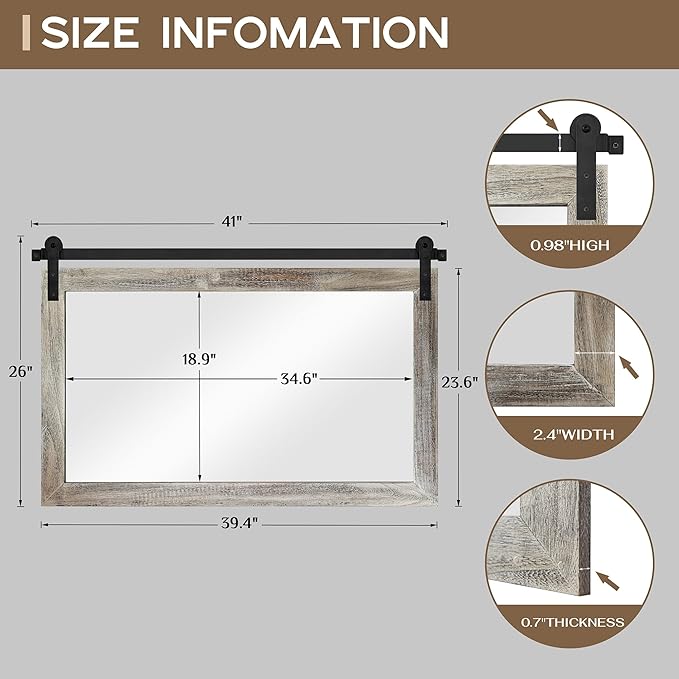 COGOOD Farmhouse Barn Door Mirror - Image 4