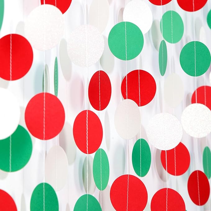 Red-Green White Christmas Party-Decorations Streamers - 52Ft Hanging Mexico by Hugtmr