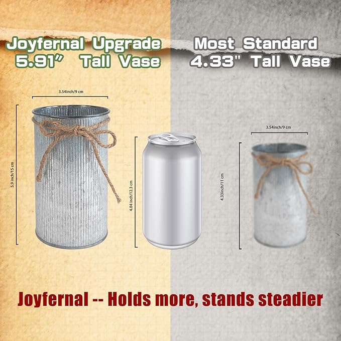 6" High Vase Centerpiece for Table, Rustic Farmhouse Mason Jars - Image 5