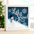 Christmas Wooden Tabletop Sign Blue Snowman by Unknown
