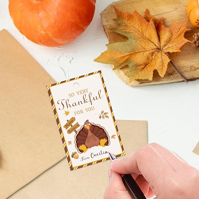 50pcs Thanksgiving Thank You Gift Tags, Turkey Theme Gift Tags - Image 4