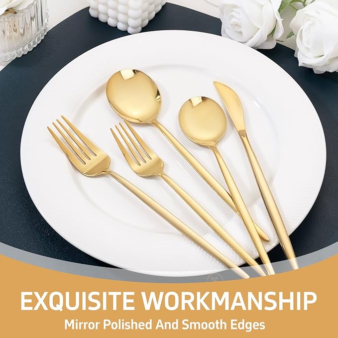 NOCCUR 20-Piece Gold Silverware Set - Image 4