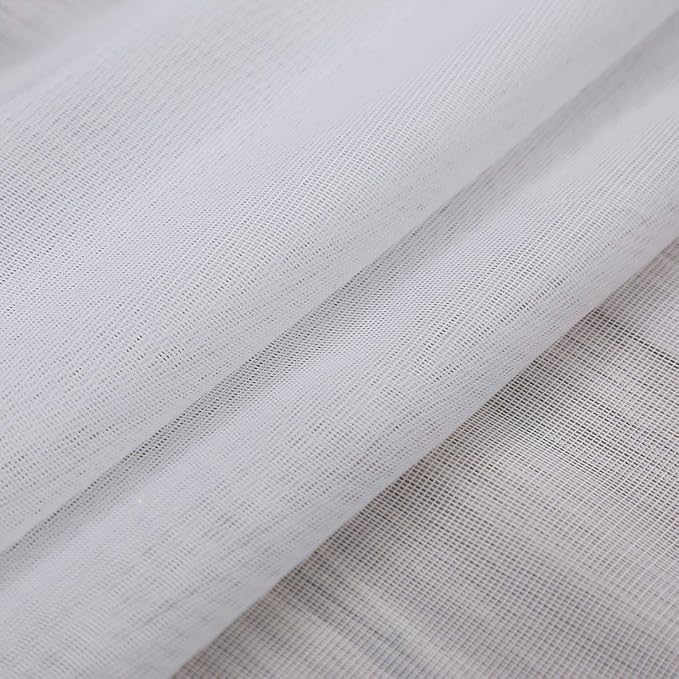 78" Vintage Sheer Voile Elegant Linen Fabric Touch Rod Pocket Tulle Backdrop - Image 4