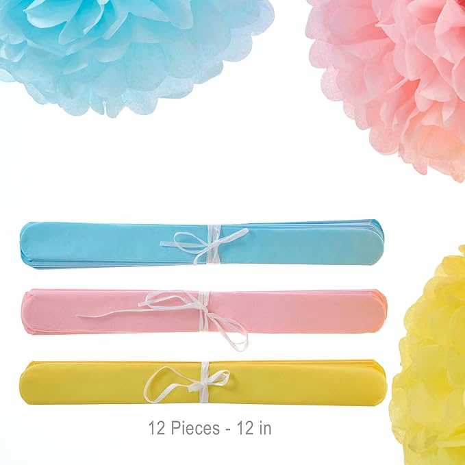 WEVEN Tissue Pom Poms Tissue Paper Flowers Tissue Fluff Balls Party Decorations - Image 2