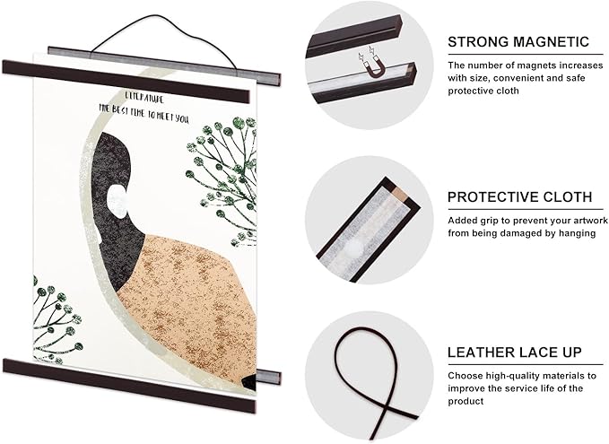 33x23 33x24 33x22 Poster Frame, Magnetic Light Wood Wooden Frame Hanger - Image 4