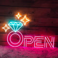 Diamond Open Indoor Neon Sign For Jewelry Store Custom Led Neon Sign Business by DMDMBSR