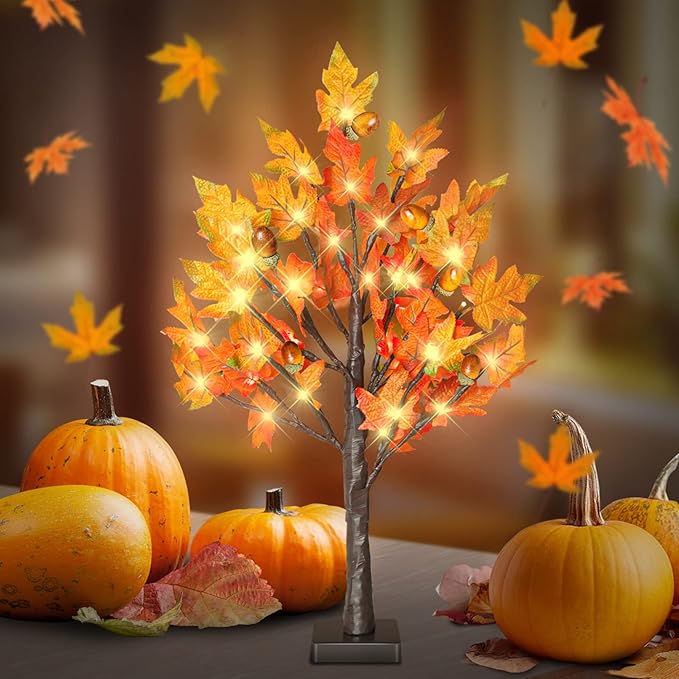 24 Inch Lighted Maple Tree - Image 2