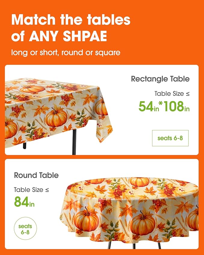 Pureegg Plastic Table Cloth Disposable 10 Pack, 54 x 108 Inch Table Cloths - Image 2
