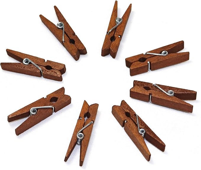 Mini Natural Wooden Clothespins - Image 5