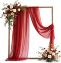 VOK Red Wedding Arch Draping Fabric Chiffon Fabric, 29in x 18Ft 2 Panels Sheer by VOK
