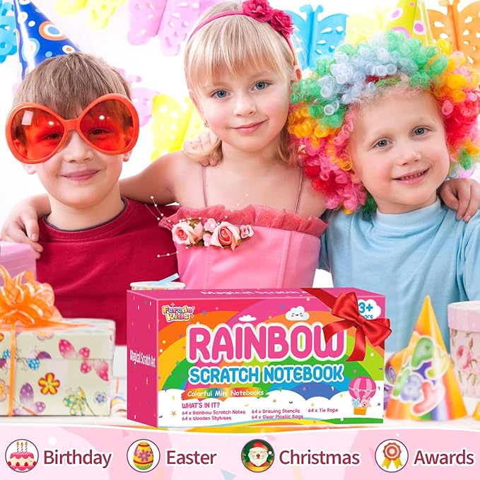 Scratch Art Party Favors for Kids: 64 Pack Rainbow Scratch Art Notebook - Image 7