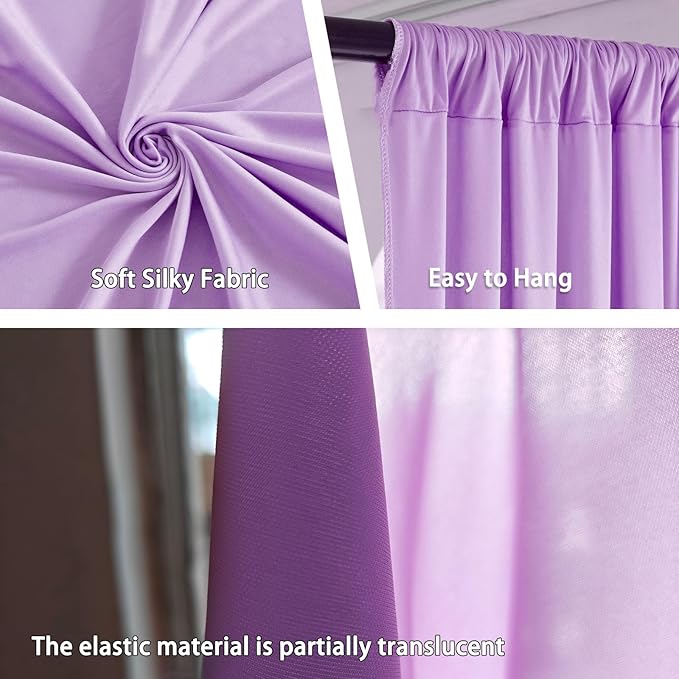 10 x 7 Feet Light Purple Backdrop Curtain - Image 3