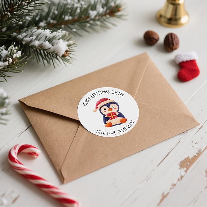 callie moment Personalized Christmas Stickers, Custom Name Waterproof Christmas - Image 5