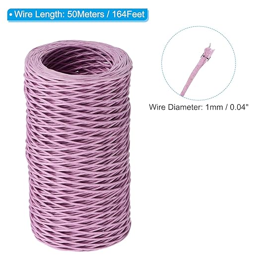 PATIKIL 164 Feet Floral Bind Wire Wrap Twine, 1mm Florist Wire Iron Wire Paper - Image 2