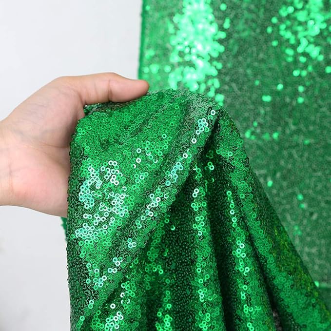 Green Sequin Backdrop 4 Panels 2FTx8FT Wedding Photo Backdrop Glitter Birthday - Image 4