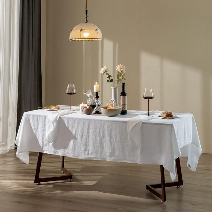 Talasily Linen Tablecloth 100% Pure Linen Table Cloth 60x108 Inches Rectangle - Image 7