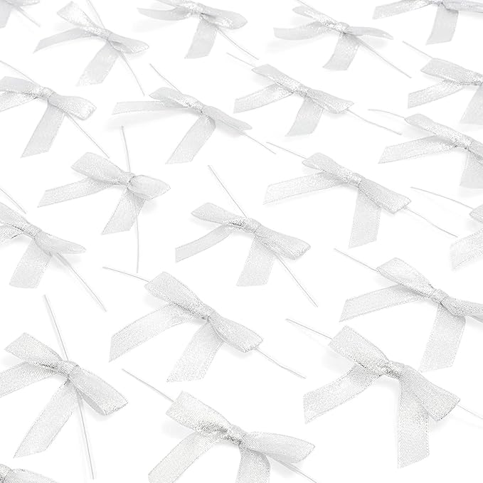 Bright Creations Mini Silver Ribbon Bows - Image 8