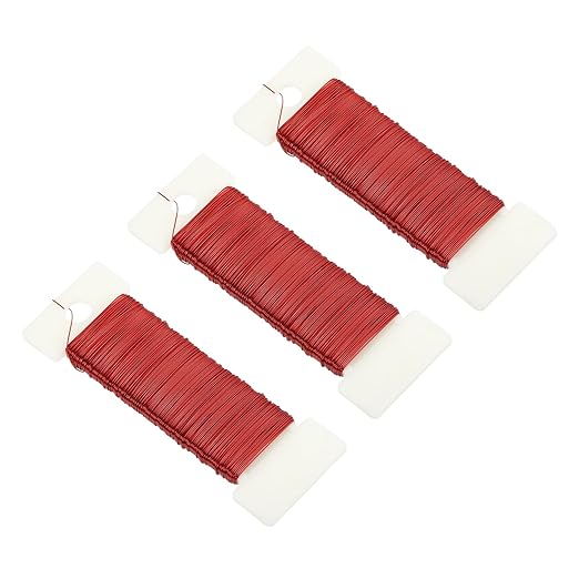 MECCANIXITY 114 Yards/345 Feet 27 Gauge Metal Floral Wire Red Flexible Paddle by MECCANIXITY