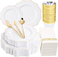 COLOSUS 175pcs Plastic Party Plates Disposable Plastic Dinnerware set. 25guests by COLOSUS