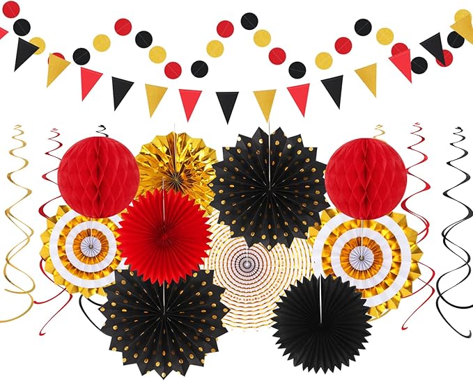 Red Black-Gold Casino Theme Party-Decorations - Image 3