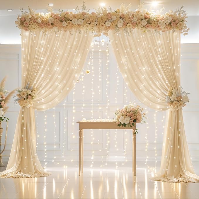 10x10ft Champagne Backdrop Curtain - Image 2