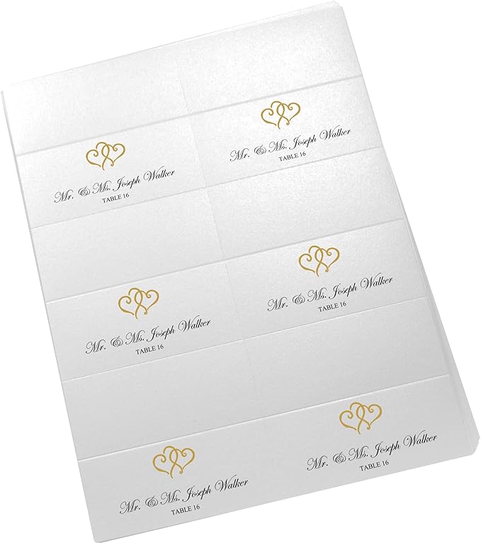 Linked Hearts Printable Place Cards, Laser & Inkjet Printers - Image 4