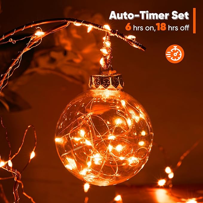 2 Pack 65.6 Ft. Battery Operated Outdoor String Lights - Image 6