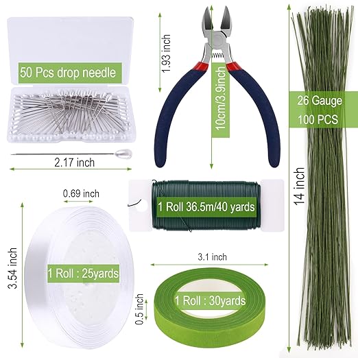 GLAMFIELDS Floral Tape and Floral Wire, Floral Arrangement Kit - Image 2
