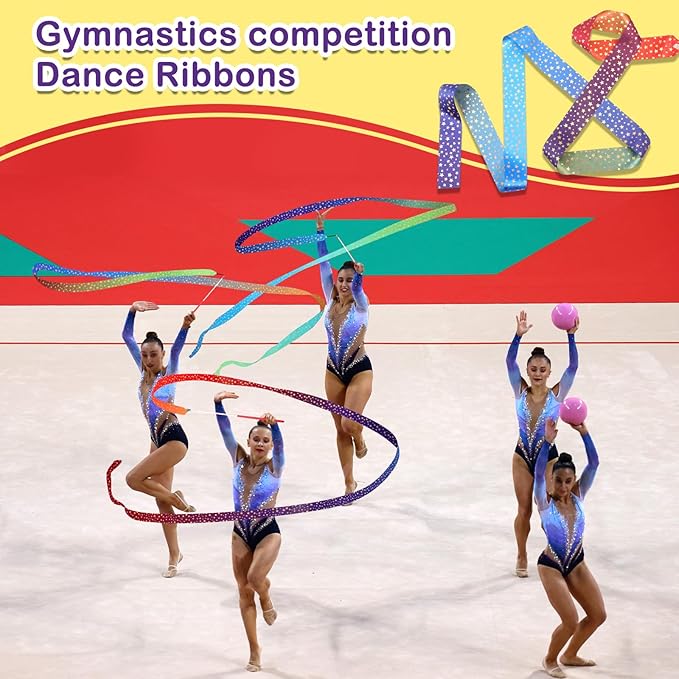 Yilloog 50 Pcs Ribbon Dancing Wands Party Favors, 78.7 Inch Artistic Gymnastics - Image 7
