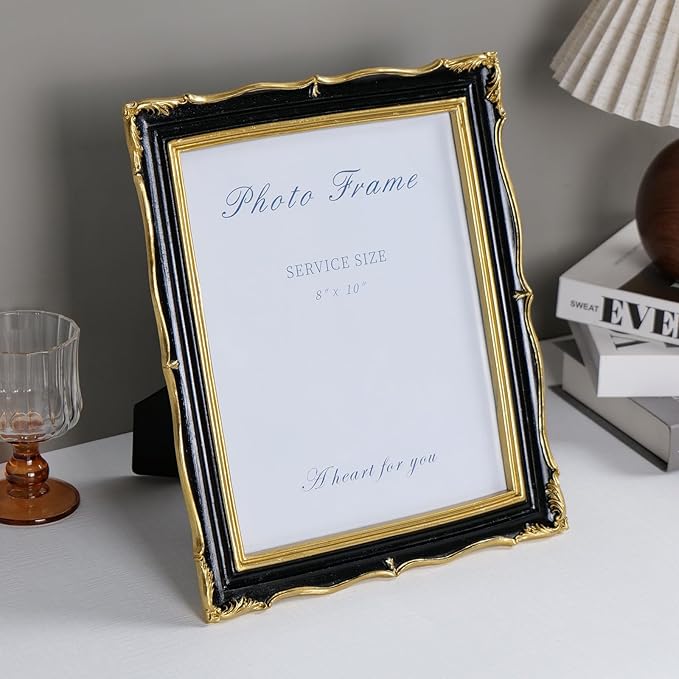 8x10 Black and Gold Picture Frame Vintage Frame, Ornate Textured Hand-Crafted - Image 7