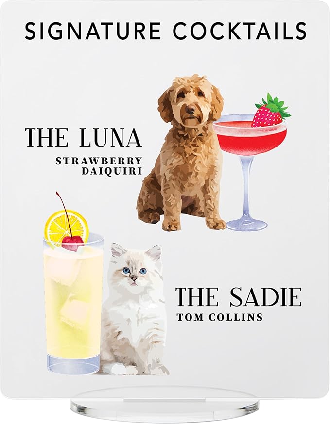 Pet Signature Drink Wedding Signs by Elation+Factory+Co.