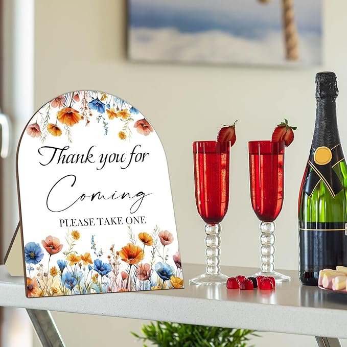 Thank You for Coming Please Take One Sign, Floral Decor Wedding Shower Favors - Image 4