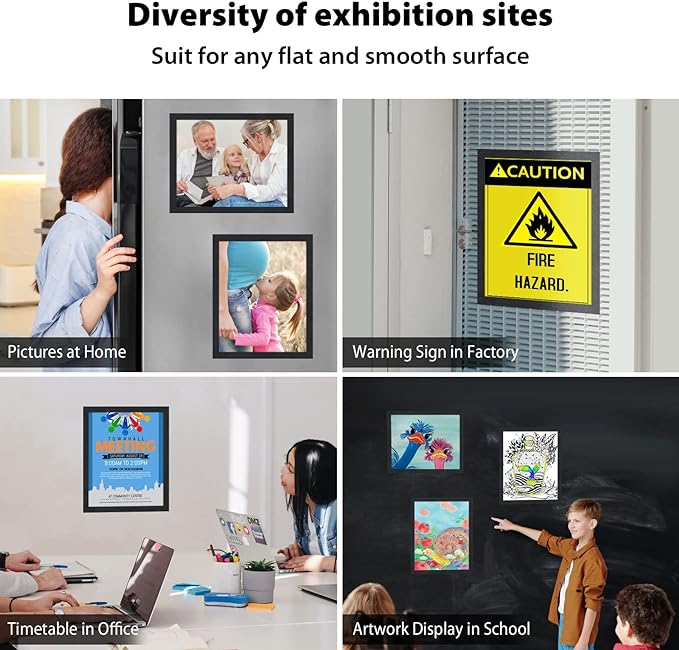 10Pack Magnetic Sign Holder 8.5 x 11, Self Adhesive Magnetic Frames - Image 2