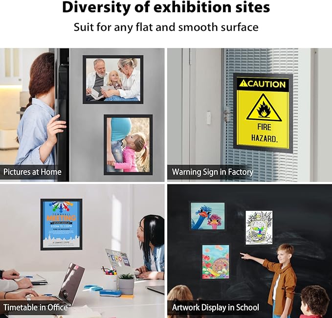 10Pack Magnetic Sign Holder 8.5 x 11, Self Adhesive Magnetic Frames - Image 8