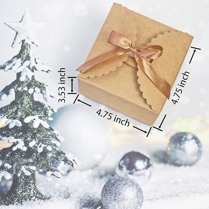 Brown Box for Presents, 10 Pack Small Empty Kraft Paper Gift Boxes - Image 2