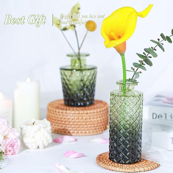 Glass Bud Vases Set of 5, Mini Flower Vase - Image 4