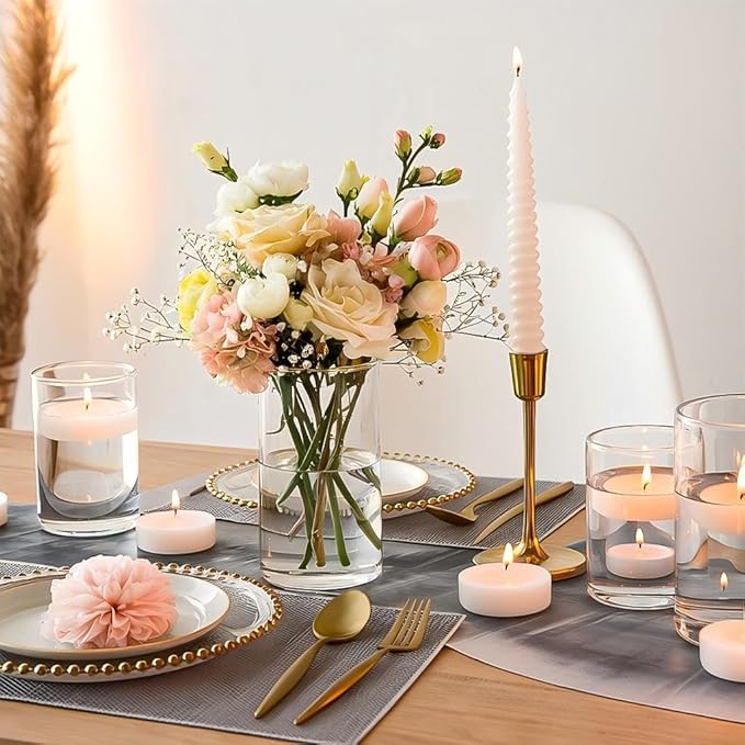 12pcs Glass Cylinder Vases for Centerpieces, 6 Inch Clear Flower Vases for - Image 3