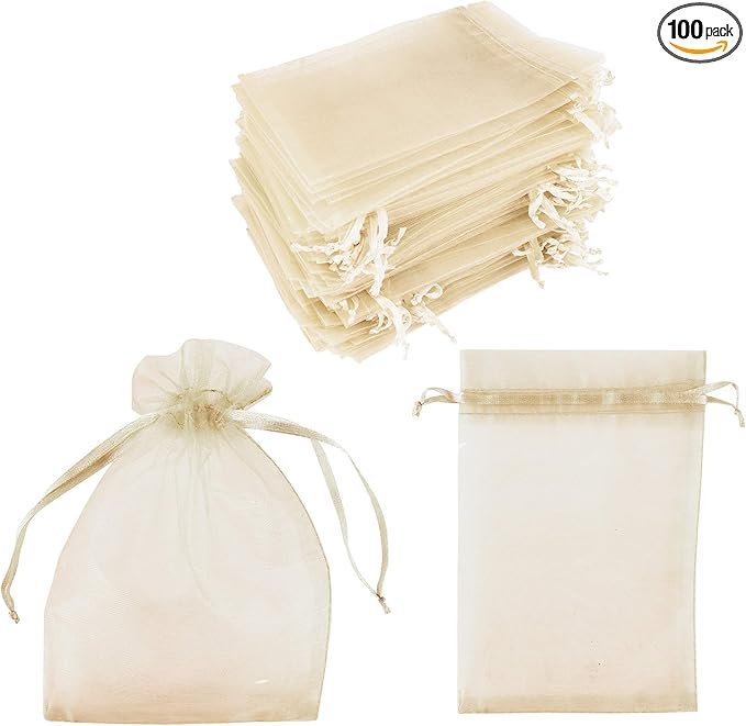 Super Z Outlet 100 Pack 5x7 Inch Mini Sheer Drawstring Organza Transparent Bags by SuperZOutlet